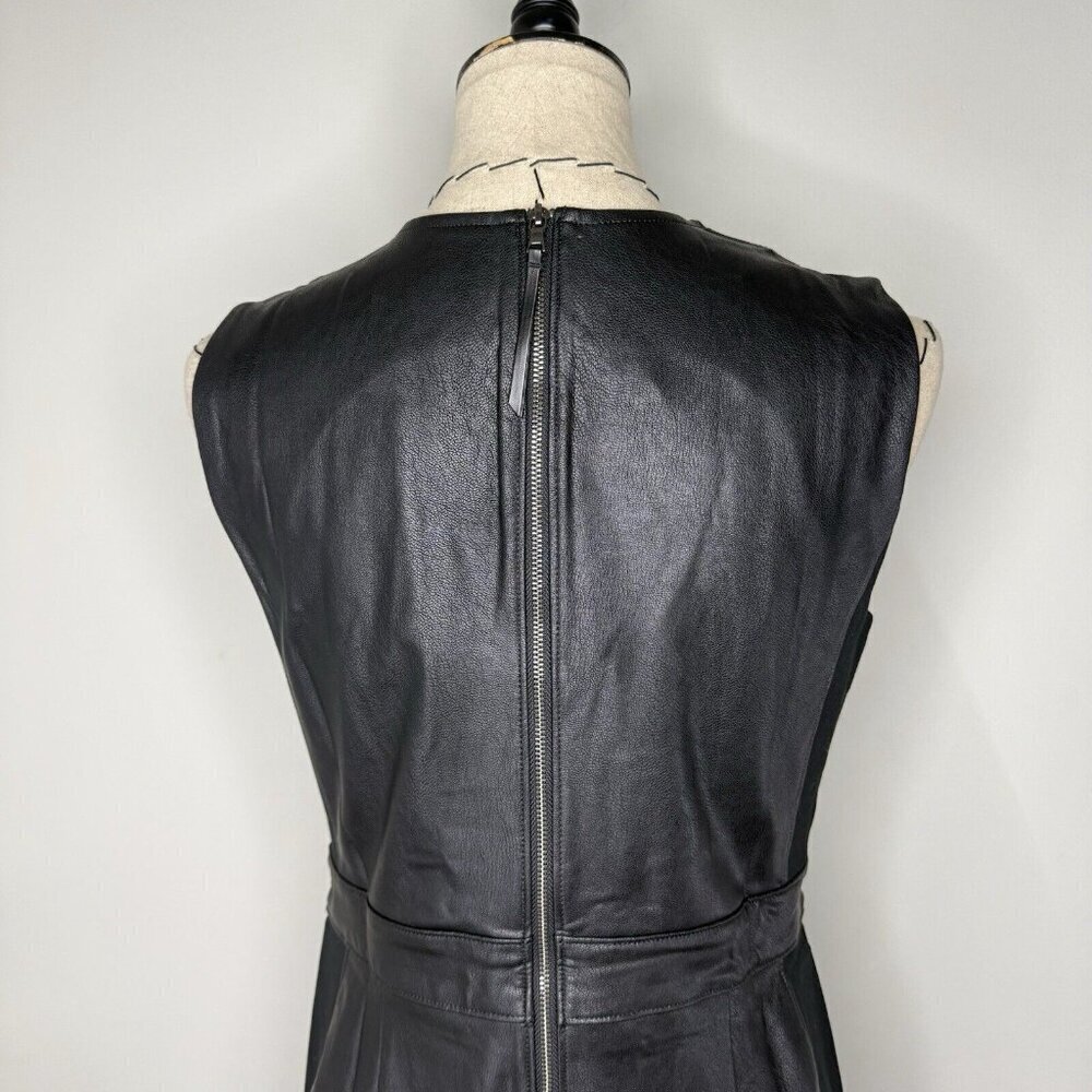 Spanx faux Leather Sleeveless Sheath Dress Luxe Black NWT $228 Size M Bodycon - Picture 6 of 8